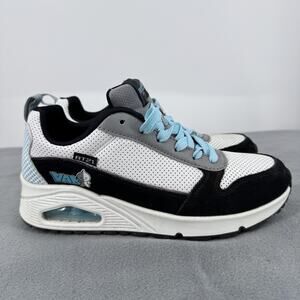 Skechers BT21 Van Shoes Womens Size 8.5 White Black Air Cushion Sneakers Anime